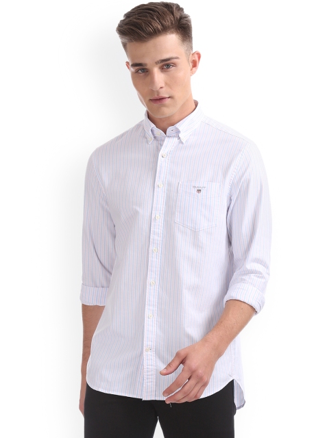 

GANT Men Pink & Blue Regular Fit Striped Casual Shirt
