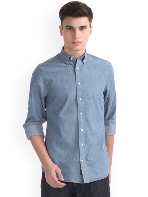 

GANT Men Blue & Blue Regular Fit Faded Casual Shirt