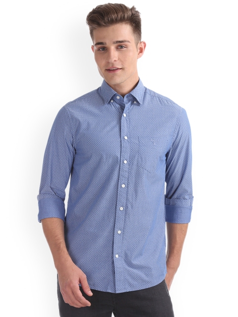 

GANT Men Blue & Blue Regular Fit Printed Casual Shirt