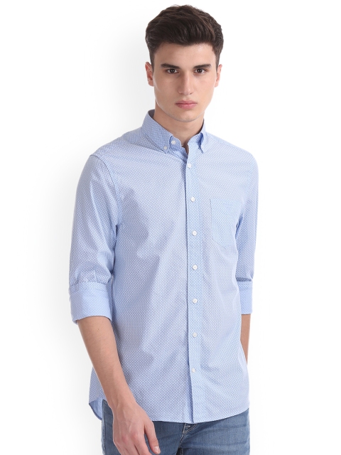 

GANT Men Blue & Blue Regular Fit Printed Casual Shirt
