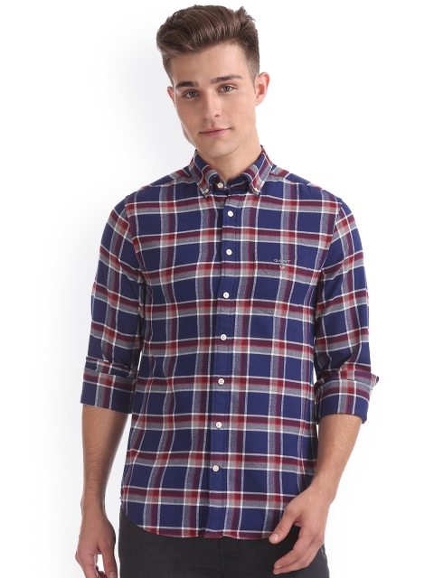 

GANT Men Blue & Red Regular Fit Checked Casual Shirt