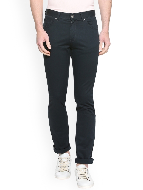 

V Dot Men Navy Blue Slim Fit Solid Chinos