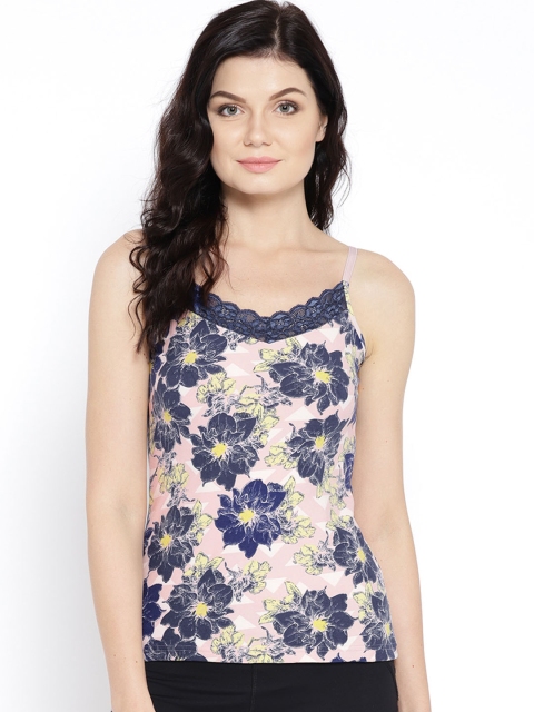 

Clovia Women Pink & Navy Printed Camisole CM0020P08XXL
