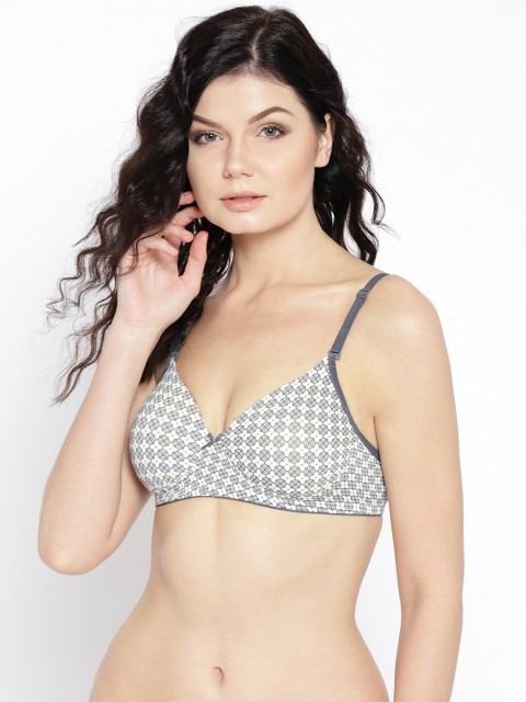 

Clovia Padded Non-Wired Printed Multiway T-Shirt Bra, White