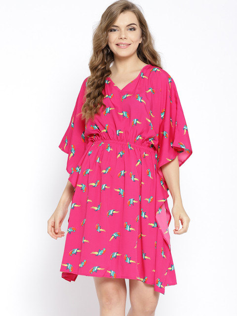 

Clovia Pink Printed Nightdress RW0013P14XL
