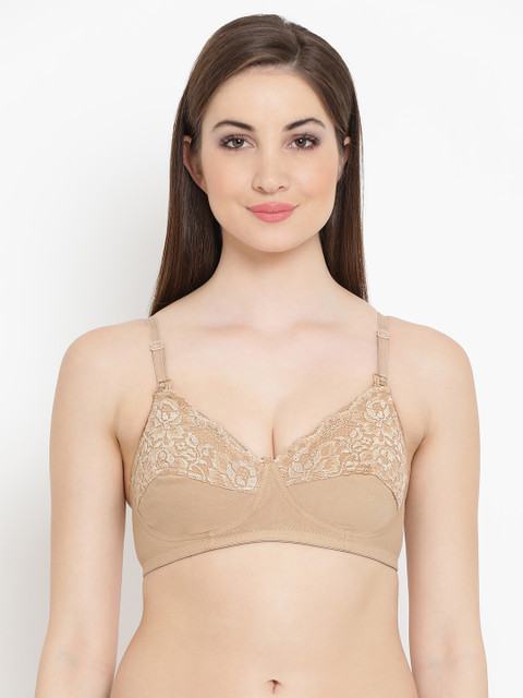 

Clovia Cotton Rich Non-Padded Non-Wired Maternity Bra, Beige
