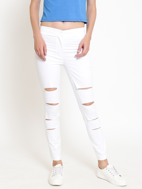 

Rider Republic Women White Slim Fit Mid-Rise Mildly Distressed Jeans