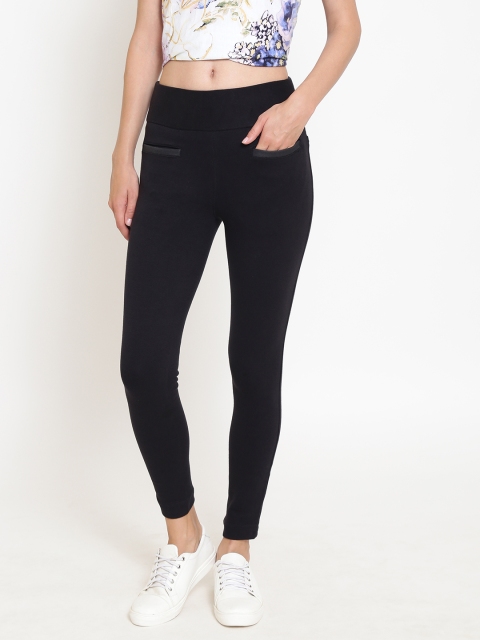 

Rider Republic Women Black Slim Fit Solid Treggings