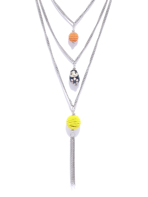 

Crunchy Fashion Silver-Toned Layered Necklace
