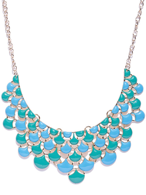 

Crunchy Fashion Turquoise Blue Enamelled Necklace