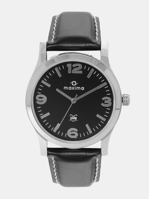 

maxima Men Black Analogue Watch O-44683LMGI