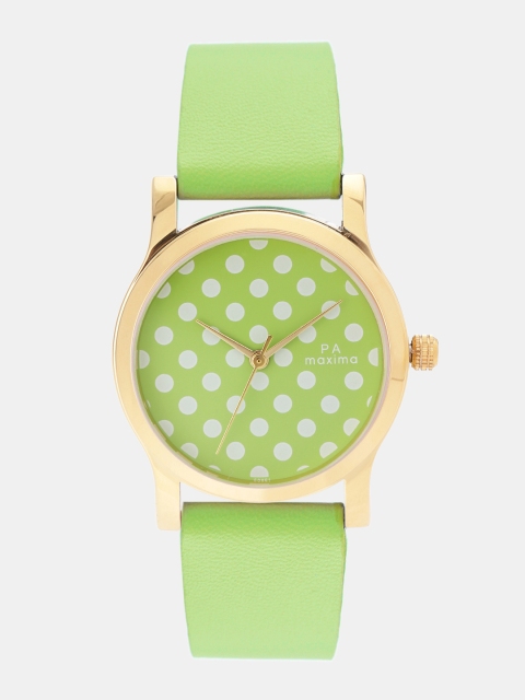 

maxima Women Green & White Analogue Watch