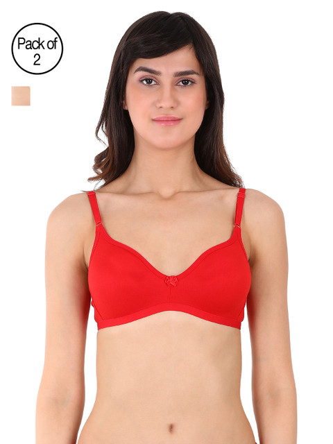 

Clovia Pack Of 2 Bra, Red