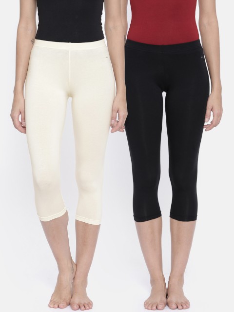 

Bitz Women Pack of 2 Lounge Capris ECP001Com4, Black