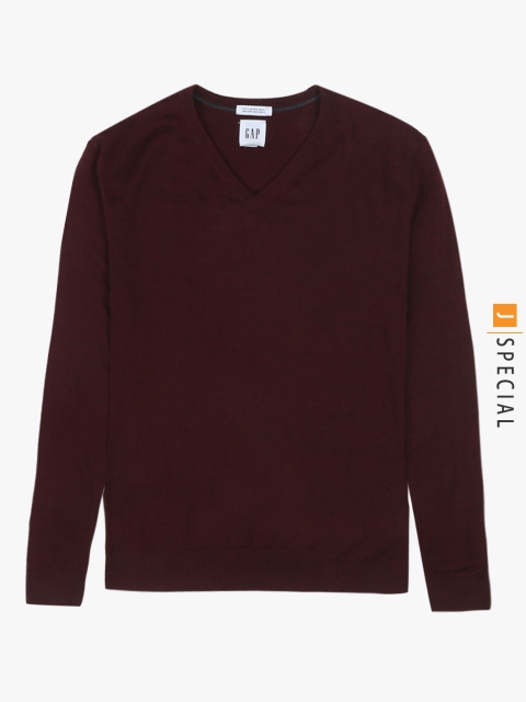 

GAP Men Maroon Solid Sweater