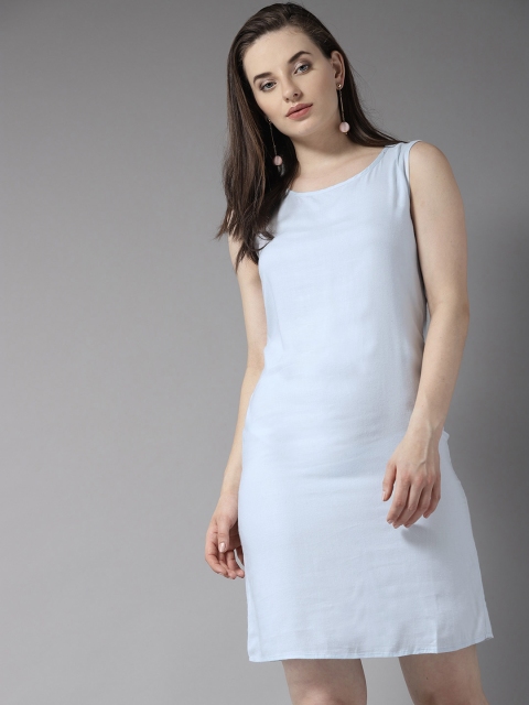 

HERE&NOW Women Blue Solid A-Line Dress