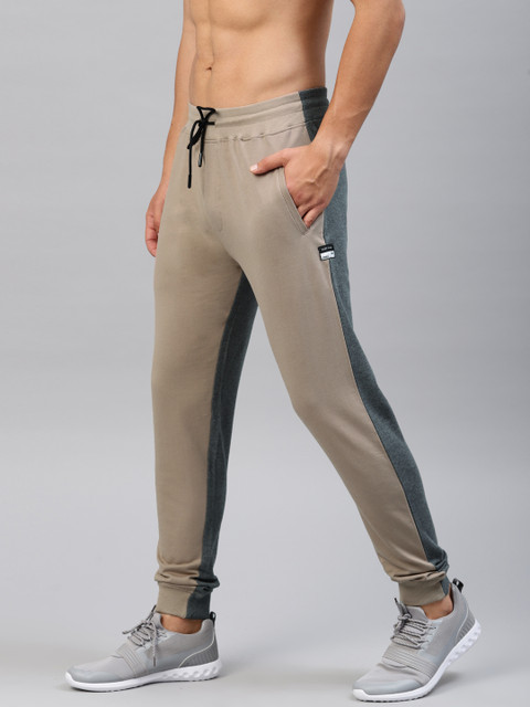 

HRX by Hrithik Roshan Men Taupe & Charcoal Grey Melange Solid Joggers