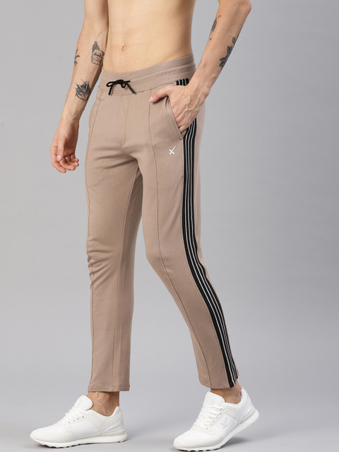 

HRX by Hrithik Roshan Men Beige Solid Track Pants