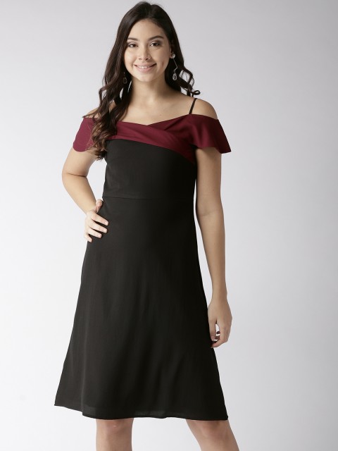 

Style Quotient Women Black Solid A-Line Dress