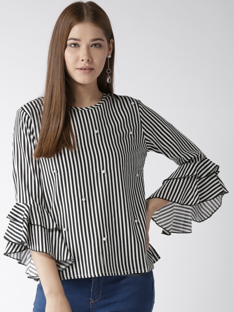 

Style Quotient Women White & Black Striped Top