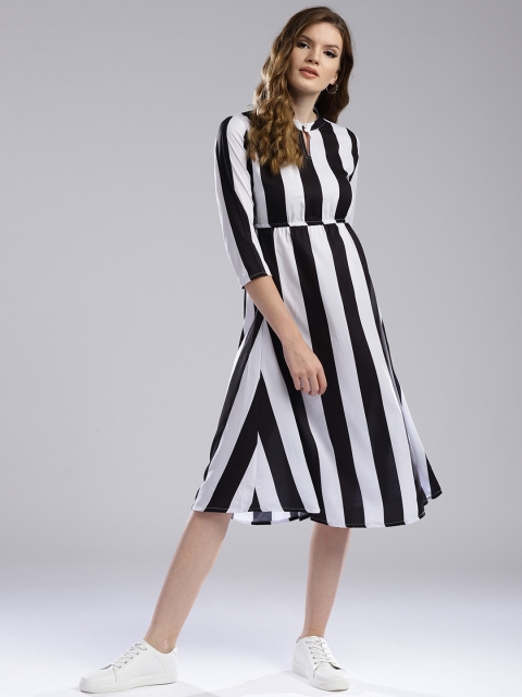 

Hubberholme Women White Striped Empire Dress