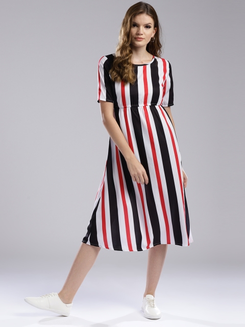 

Hubberholme Women Black & Red Striped Empire Dress