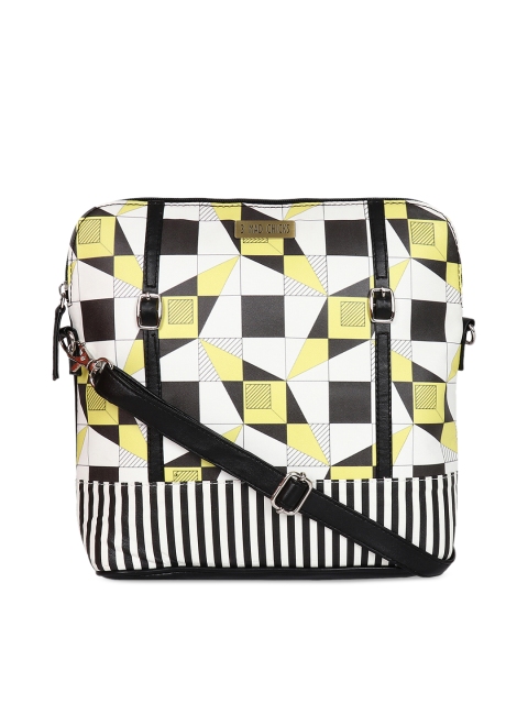 

3 Mad Chicks Black & White Printed Sling Bag