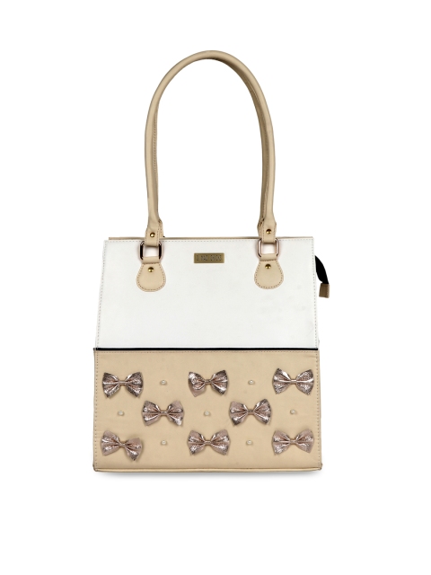 

3 Mad Chicks Beige & White Colourblocked Shoulder Bag