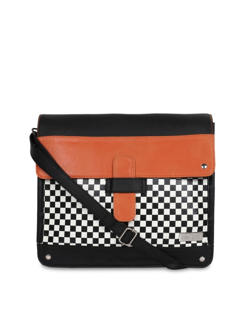 

3 Mad Chicks Black & Tan Checked Shoulder Bag