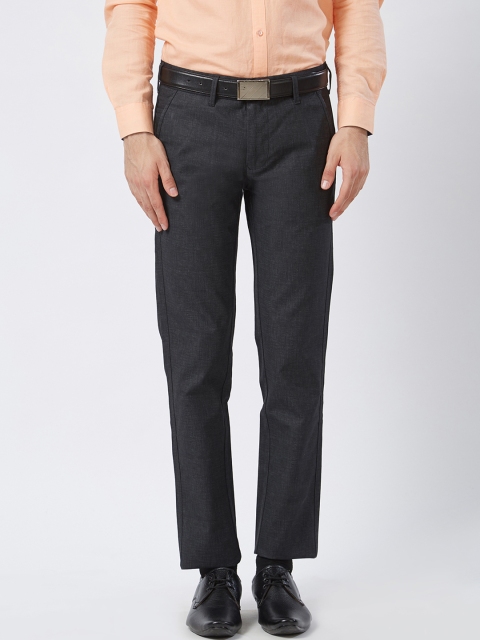 

Killer Men Charcoal Grey Comfort Slim Fit Solid Formal Trousers