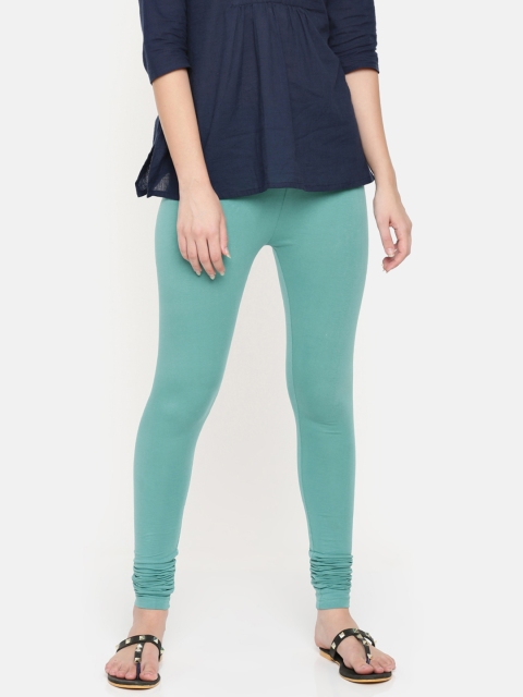 

De Moza Sea Green Churidar Length Leggings