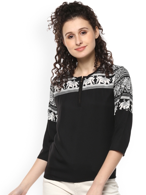 

Mayra Women Black Printed Top