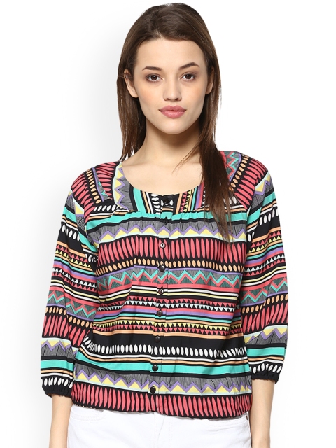 

Mayra Women Multicoloured Printed Shirt Style Top, Multi