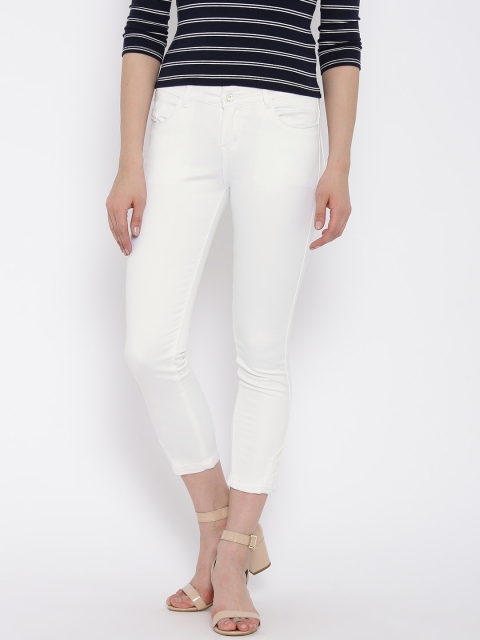 

Devis Women White Skinny Fit Mid-Rise Clean Look Stretchable Jeans