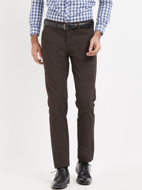 

Killer Men Coffee Brown Comfort Slim Fit Self Design Regular Trousers