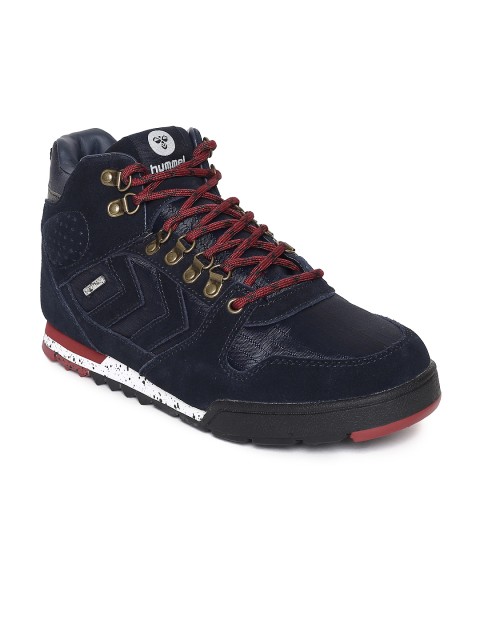 

hummel Men Navy Nordic Roots Mid Top Sneakers, Navy blue