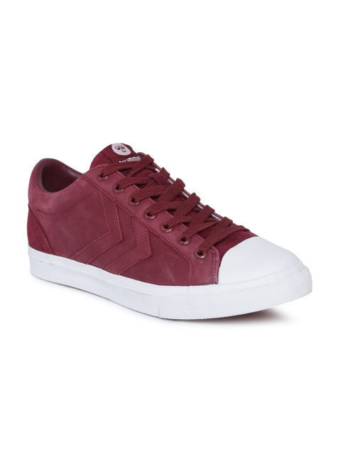 

hummel Unisex Burgundy Leather Sneakers