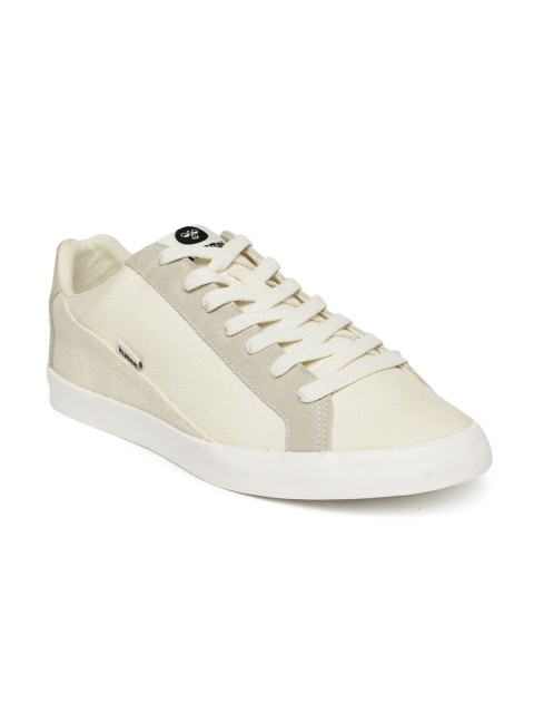 

hummel Unisex Off-White Cross Court Canvas Sneakers