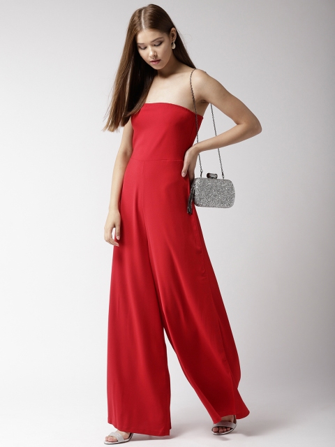 

20Dresses Red Solid Tube Basic Jumpsuit