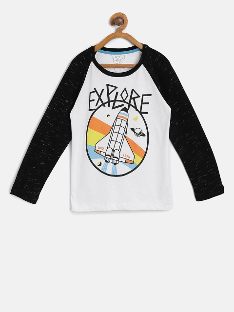 

Lazy Shark Boys Off-White Printed Round Neck Full Sleeve T-shirt