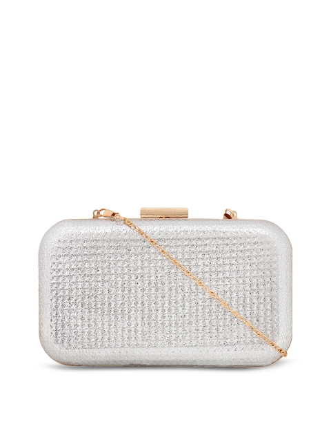

Berrypeckers Silver-Toned Textured Clutch
