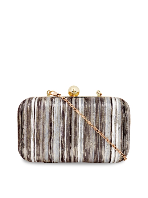 

Berrypeckers Grey & Brown Printed Clutch