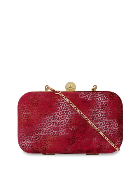 

Berrypeckers Red Textured Clutch