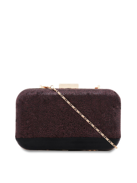 

Berrypeckers Brown & Black Textured Clutch