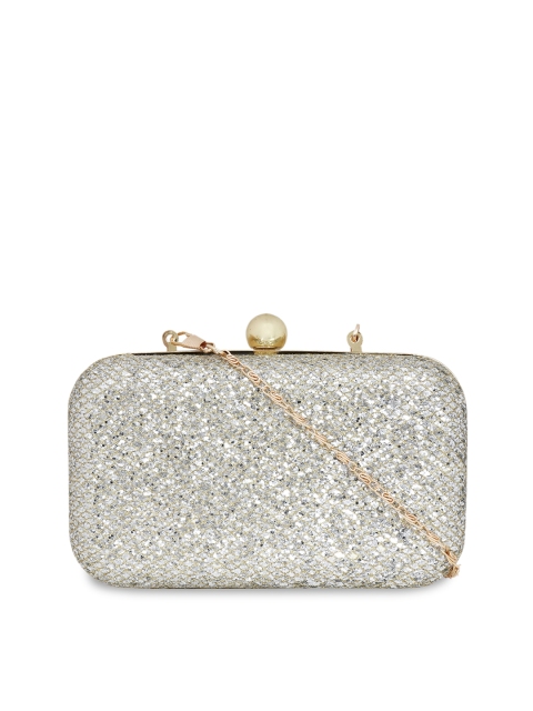 

Berrypeckers Silver-Toned Textured Clutch