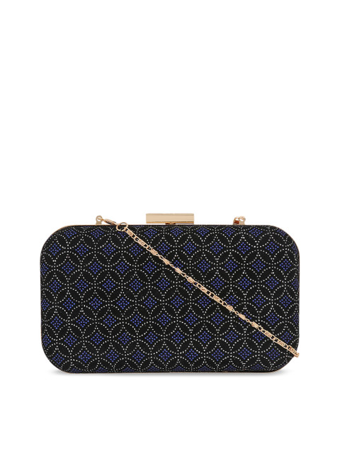 

Berrypeckers Black & Blue Embellished Clutch