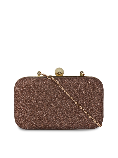 

Berrypeckers Brown Textured Clutch