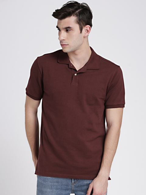 

GAP Men's Maroon Short Sleeve Pique Polo Shirt in Stretch