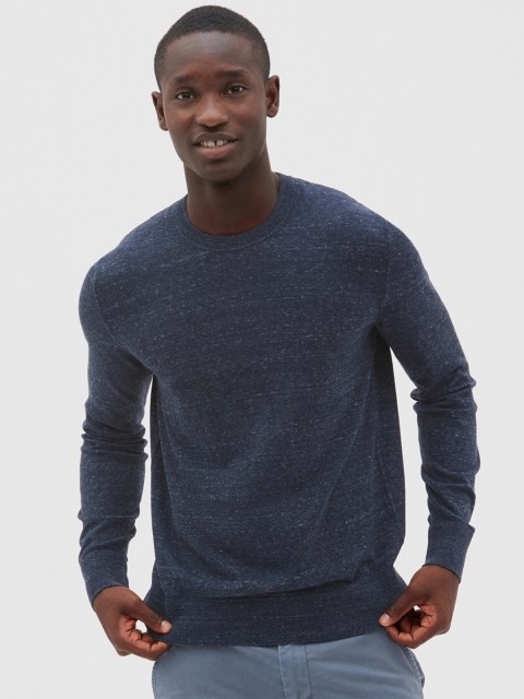 

GAP Mens Navy Blue Solid Crewneck Pullover Sweater