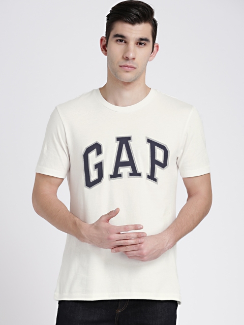 

GAP Men Off-White Logo Crew Neck T-Shirt